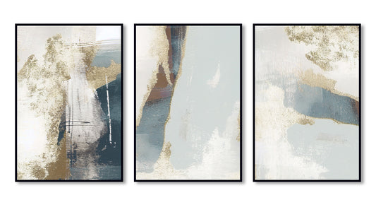 A set of three abstract-3D Textured Wall Art | UV Embossed Canvas Wall Frame for Home decor
