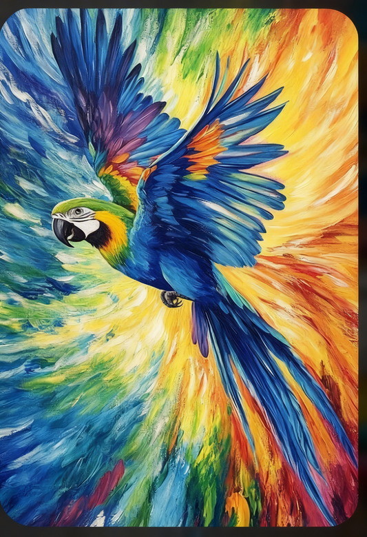 Bloom Burst-Parrot-Luxurious-Wildlife & Animals-3D Textured Wall Art | UV Embossed Canvas Wall Frame for Home decor