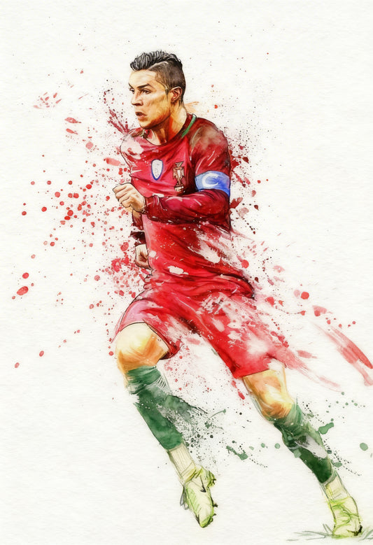 Football Sport Cristiano Ronaldo-Luxurious-Lifestyle & Hobbies-3D Textured Wall Art | UV Embossed Canvas Wall Frame for Kids room and Sports area
