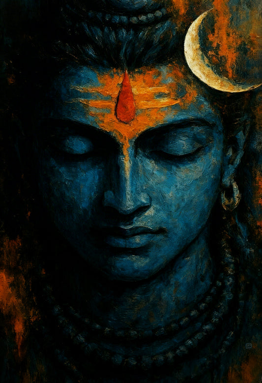 Devatwal Lord Shiva-Luxurious-Spiritual & Mindful 3D Textured Wall Art | UV Printed Embossed Canvas Wall Frame for Prayer room ,Meditation Space