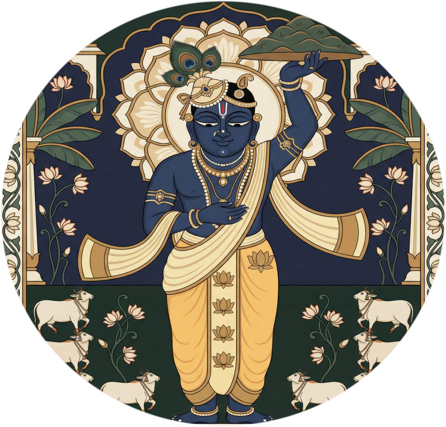 Lord Shreenathji-Luxurious | 3D Textured Wall Art | UV Printed Embossed Canvas Wall Frame for living room,home decor