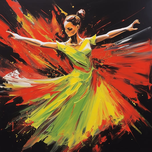 vibrant-ballerina-abstract-inspired-by-dance-Luxurious-Lifestyle & Hobbies-3D Textured Wall Art | UV Embossed Canvas Wall Frame for Kids room and home decor