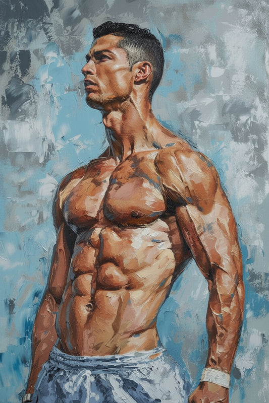Ronaldo Standing Portrait-Luxurious-Lifestyle & Hobbies-3D Textured Wall Art | UV Embossed Canvas Wall Frame for Kids room and Sports area