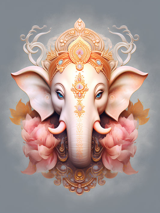 ganesh ji-Luxurious-Spiritual & Mindful 3D Textured Wall Art | UV Printed Embossed Canvas Wall Frame for Prayer room ,Meditation Space