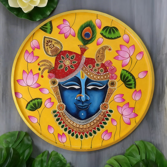 Shri Nathji’s Lotus Aura-Luxurious | 3D Textured Wall Art | UV Printed Embossed Canvas Wall Frame for living room,home decor
