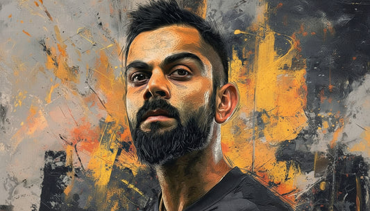 Virat Kohli Abstract Landsacpe-Luxurious-Lifestyle & Hobbies-3D Textured Wall Art | UV Embossed Canvas Wall Frame for Kids room and Sports area