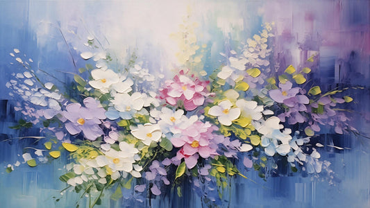 abstract_floral_pastel_Luxurious-Floral & Botanical-3D Textured Wall Art | UV Embossed Canvas Wall Frame for Home decor
