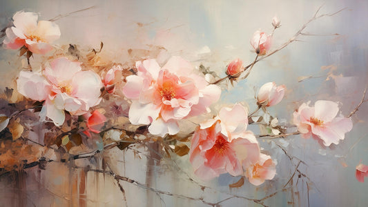 blushing_peonies_spring_branches_Luxurious-Floral & Botanical-3D Textured Wall Art | UV Embossed Canvas Wall Frame for Home decor