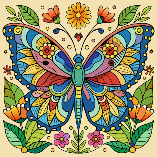 colorful-butterfly-Luxurious-Wildlife & Animals-3D Textured Wall Art | UV Embossed Canvas Wall Frame for Home decor