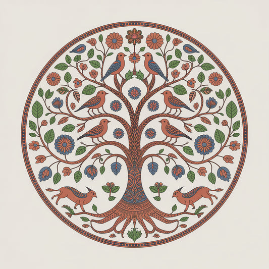 Harmony in the Branches-Luxurious | 3D Textured Wall Art | UV Printed Embossed Canvas Wall Frame for living room