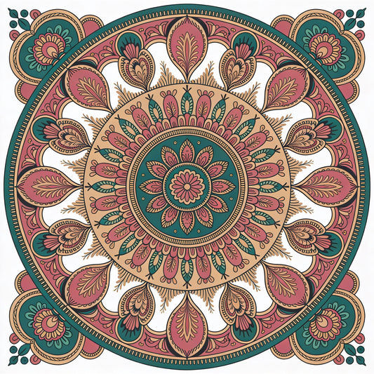 indian-mandala-Luxurious | 3D Textured Wall Art | UV Printed Embossed Canvas Wall Frame for living room