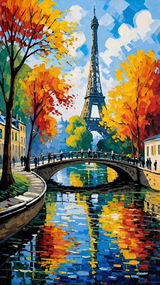 Gilded Paris -Luxurious-Nature & Landscapes 3D Textured Wall Art | UV Printed Embossed Canvas Wall Frame for Home Decor,living Room