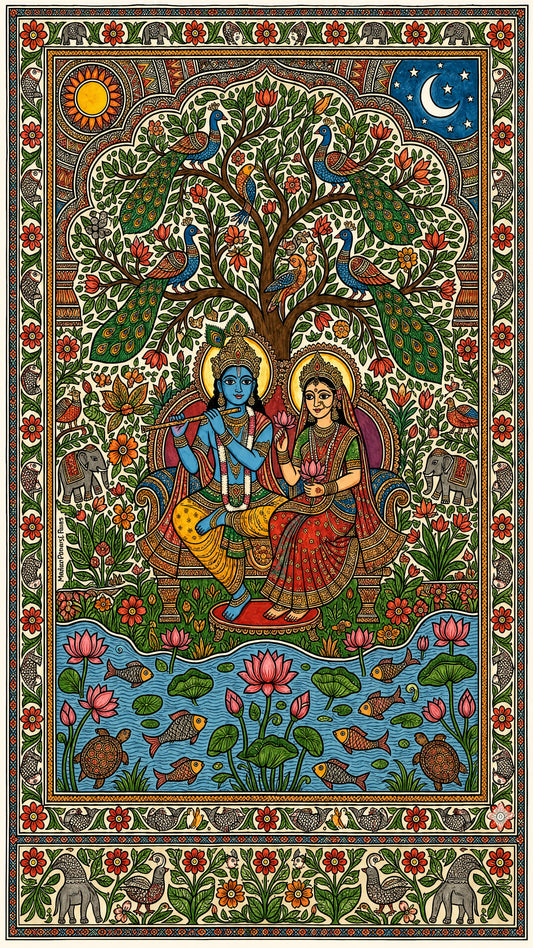 Divine Melody in Nature-Luxurious-Gods and Divine Art 3D Textured Wall Art | UV Printed Embossed Canvas Wall Frame for Home Decor,living Room