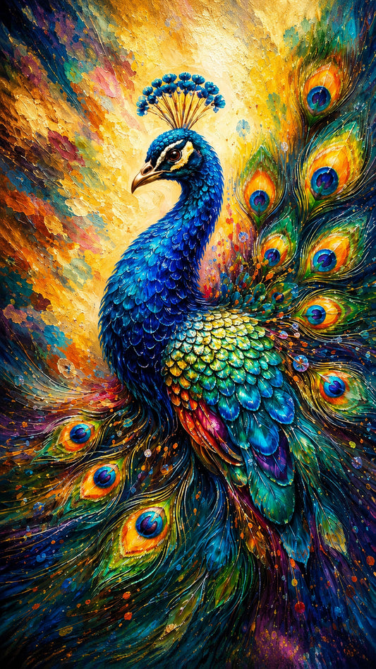 Feathers of Glory-Luxurious-Wildlife & Animals 3D Textured Wall Art | UV Printed Embossed Canvas Wall Frame for Home Decor,living Room