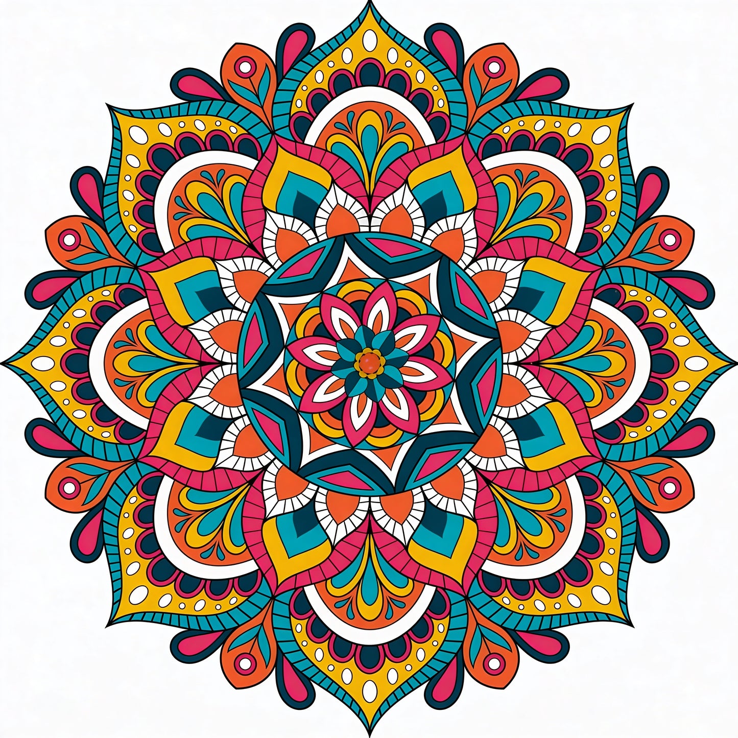 mandala-flower-Luxurious | 3D Textured Wall Art | UV Printed Embossed Canvas Wall Frame for living room