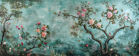Tropical-Flower-foliage-decorate-with-wall-mural-Premium-Floral & Botanical-3D Textured Wall Art | UV Embossed Canvas Wall Frame for home decor and bed room