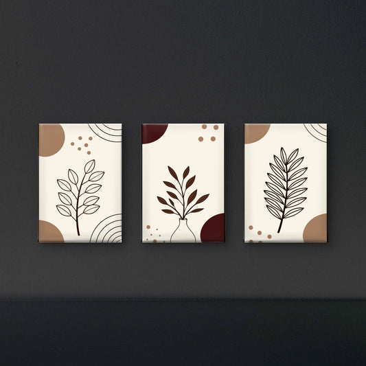 botanical-wall-art-print-set-minimalist-plant-illustration-3D Textured Wall Art | UV Embossed Canvas Wall Frame for Home decor