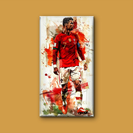 Portuguese Legend Sports-Luxurious-Lifestyle & Hobbies-3D Textured Wall Art | UV Embossed Canvas Wall Frame for Kids room and Sports area