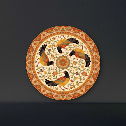 Circlet of the Golden Wings-Luxurious | 3D Textured Wall Art | UV Printed Embossed Canvas Wall Frame for living room