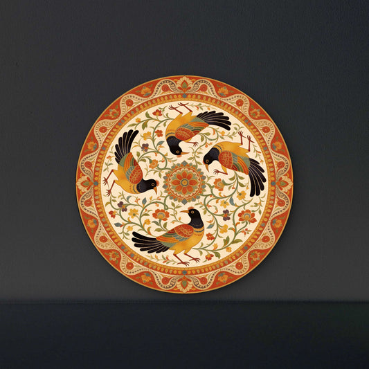 Circlet of the Golden Wings-Luxurious | 3D Textured Wall Art | UV Printed Embossed Canvas Wall Frame for living room