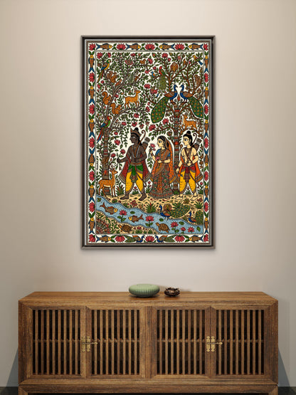 ram sita laxman-Luxurious-Gods and Divine Art 3D Textured Wall Art | UV Printed Embossed Canvas Wall Frame for Home Decor,living Room