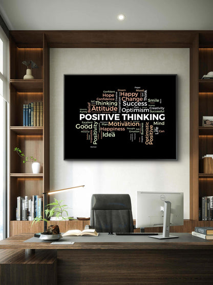 positive_thinking-Luxurious-Motivational & Typography| 3D Textured Wall Art | UV Printed Embossed Canvas Wall Frame for Office,Meditation Space