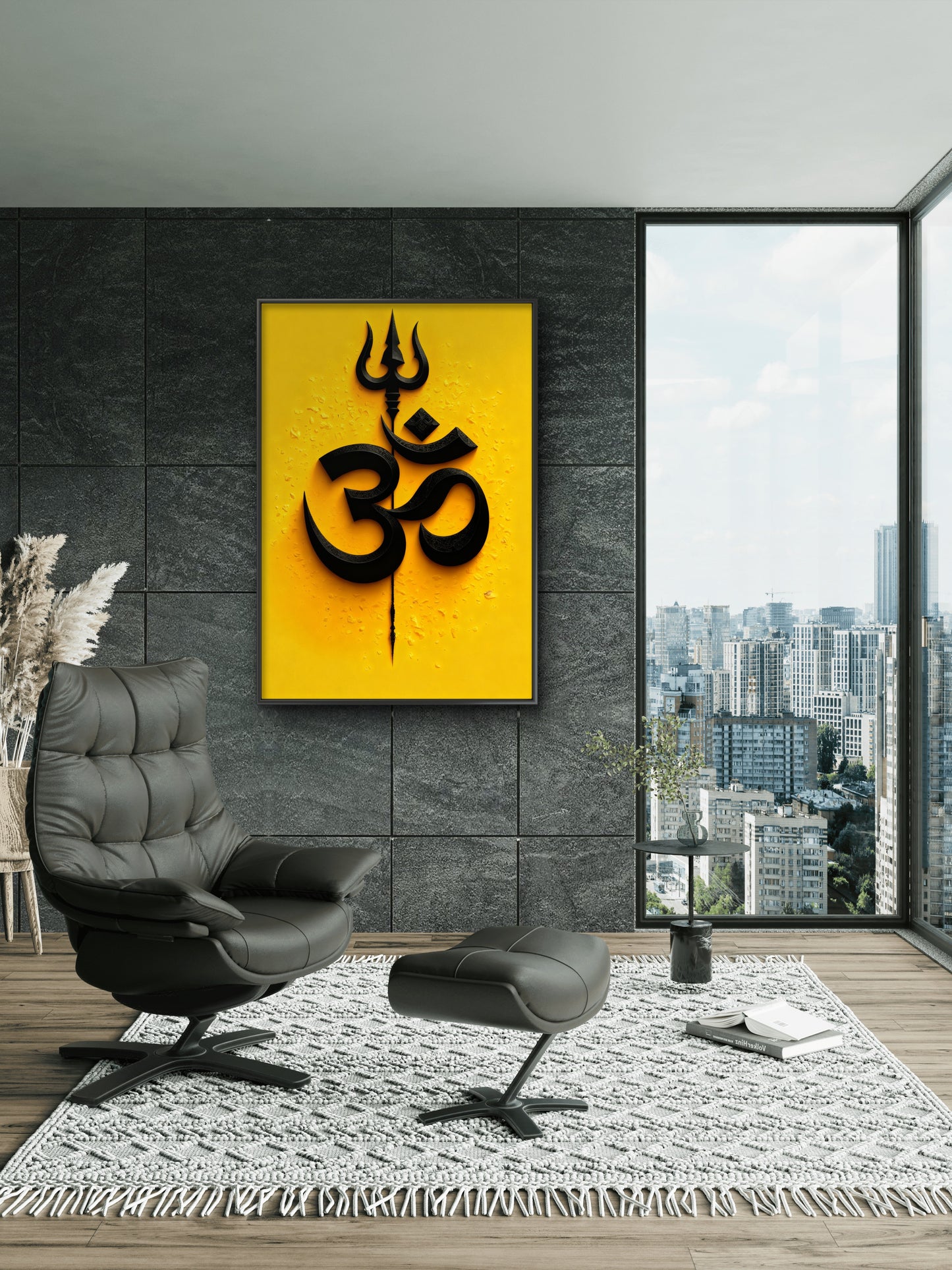 OM-Luxurious-Spiritual & Mindful 3D Textured Wall Art | UV Printed Embossed Canvas Wall Frame for Prayer room ,Meditation Space