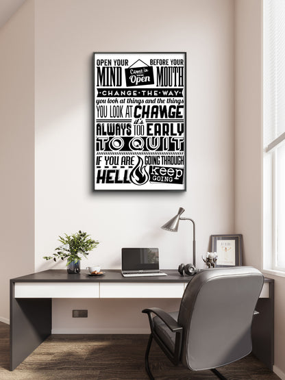 change the way-Luxurious-Motivational & Typography| 3D Textured Wall Art | UV Printed Embossed Canvas Wall Frame for Office,Meditation Space