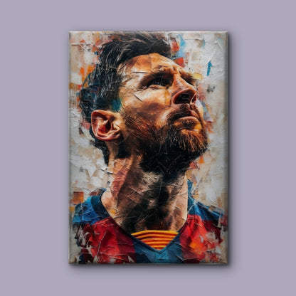 Lionel Messi-Luxurious | 3D Textured Wall Art | UV Printed Embossed Canvas Wall Frame for gym
