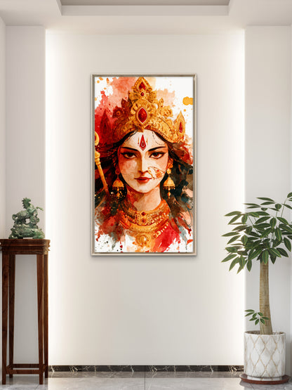 Shakti: The Eternal Power-Luxurious-Gods and Divine Art 3D Textured Wall Art | UV Printed Embossed Canvas Wall Frame for Home Decor,living Room