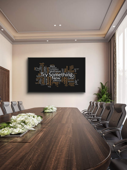 Try Something New-Luxurious-Motivational & Typography| 3D Textured Wall Art | UV Printed Embossed Canvas Wall Frame for Office,Meditation Space