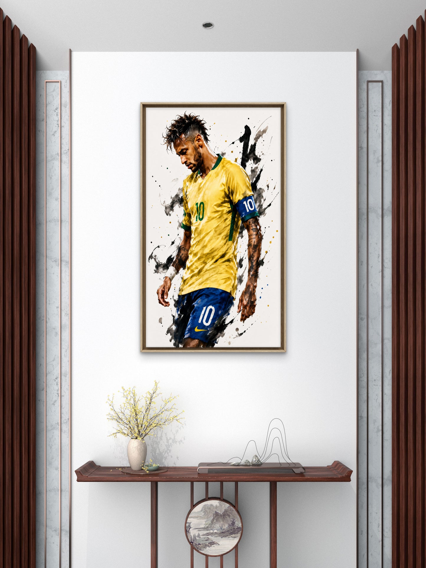 Fearless No. 10 Neymar Jr-Luxurious-Lifestyle & Hobbies 3D Textured Wall Art | UV Printed Embossed Canvas Wall Frame for Home Decor,living Room