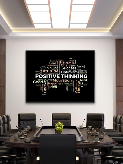 positive_thinking-Luxurious-Motivational & Typography| 3D Textured Wall Art | UV Printed Embossed Canvas Wall Frame for Office,Meditation Space