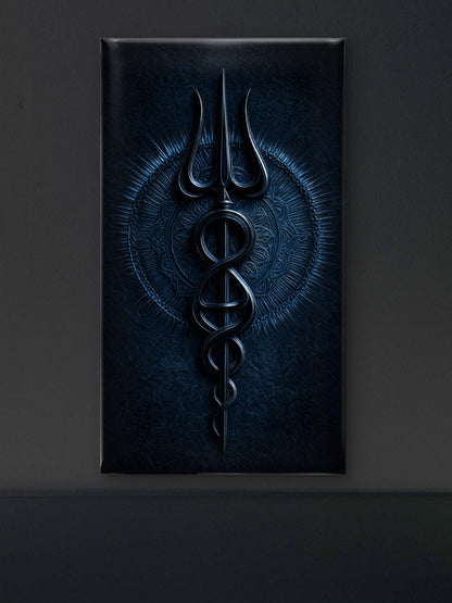 Trishula -Luxurious-Gods and Divine Art 3D Textured Wall Art | UV Printed Embossed Canvas Wall Frame for Home Decor,living Room