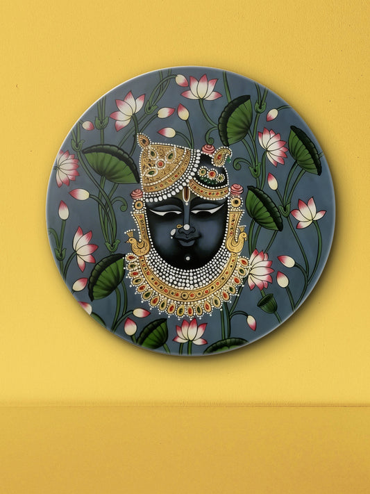 Shri Nathji’s Divine Gaze-Luxurious | 3D Textured Wall Art | UV Printed Embossed Canvas Wall Frame for living room,home decor