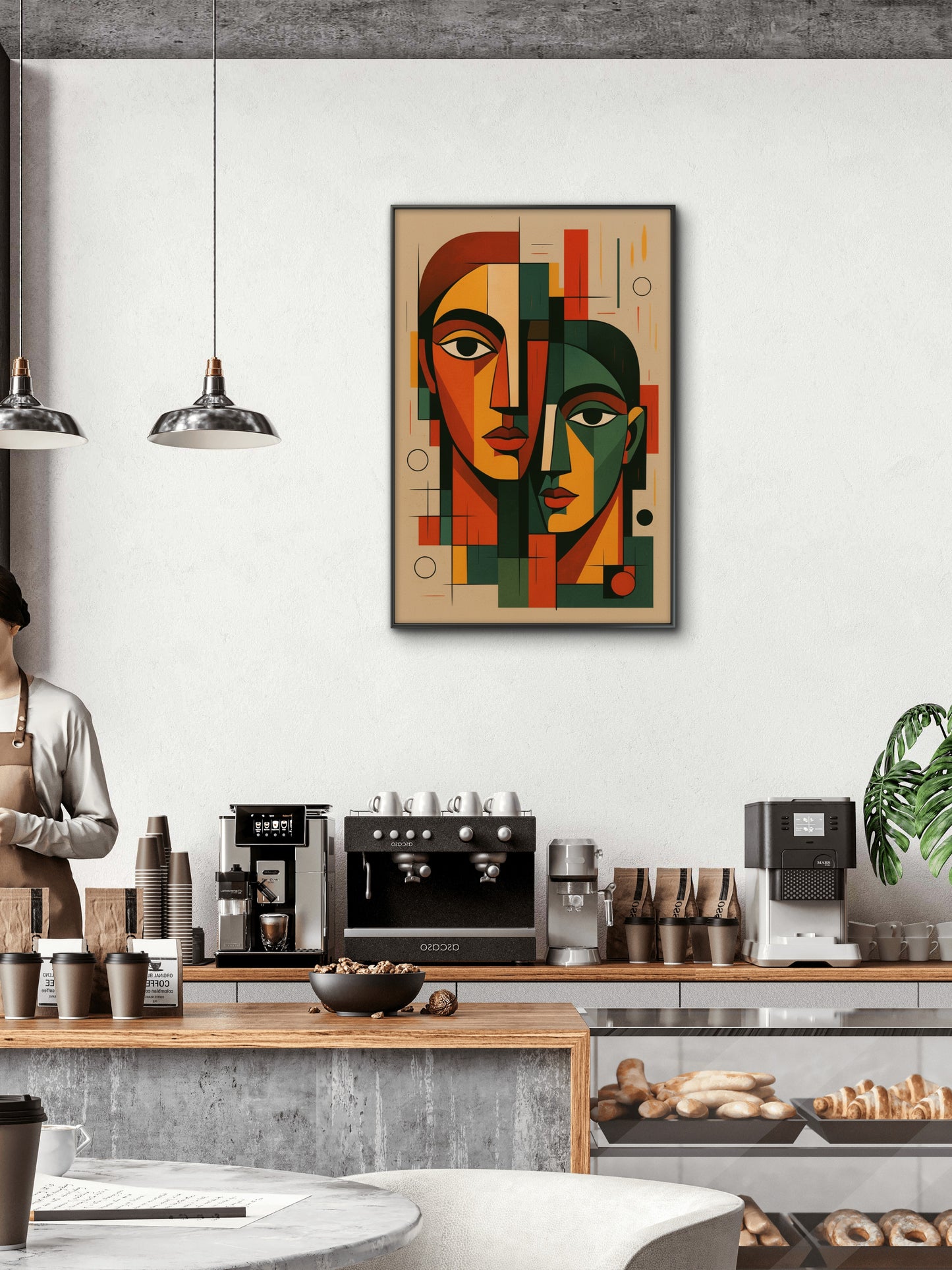 Surreal Faces Abstract Portrait-Luxurious-Modern Art & Abstract| 3D Textured Wall Art | UV Printed Embossed Canvas Wall Frame for Office,Meditation Space