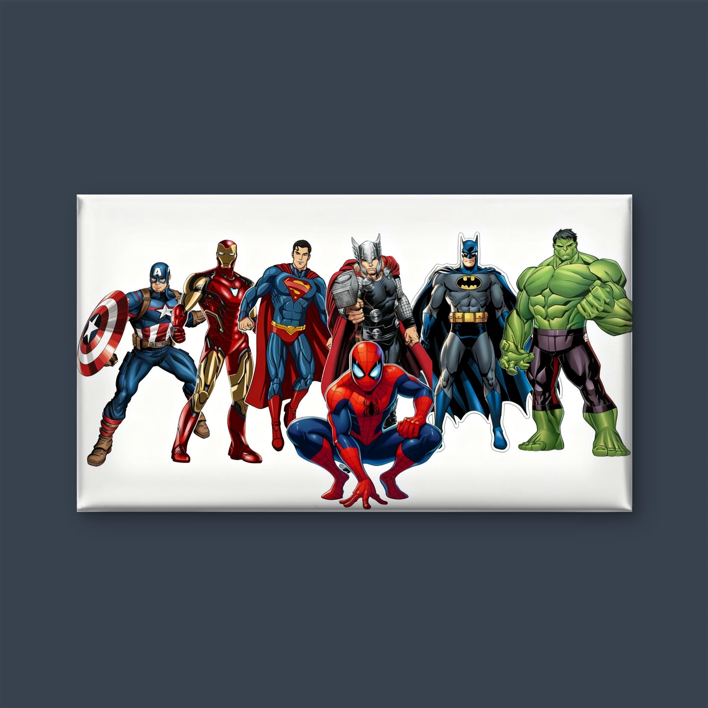the most popular characters from both the Marvel and DC universes-Premium-Kids & Whimsical-3D Textured Wall Art | UV Embossed Canvas Wall Frame for Kids room