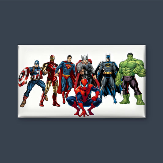 the most popular characters from both the Marvel and DC universes-Premium-Kids & Whimsical-3D Textured Wall Art | UV Embossed Canvas Wall Frame for Kids room
