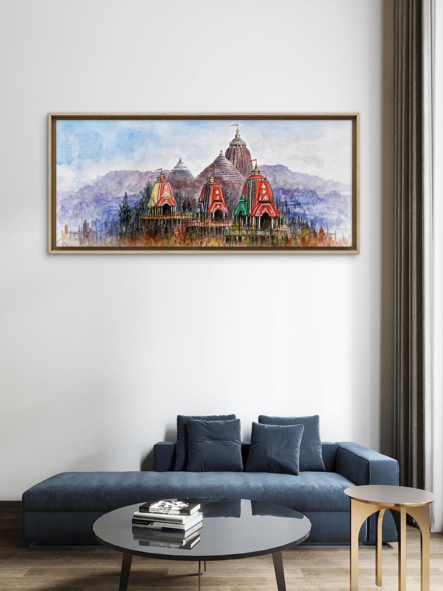 Divine Ratha Yatra and Puri Temple-Luxurious-Gods and Divine Art 3D Textured Wall Art | UV Printed Embossed Canvas Wall Frame for Home Decor,living Room