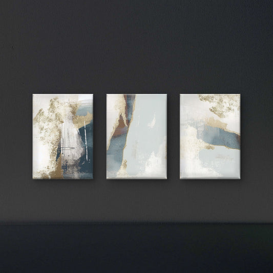 A set of three abstract-3D Textured Wall Art | UV Embossed Canvas Wall Frame for Home decor