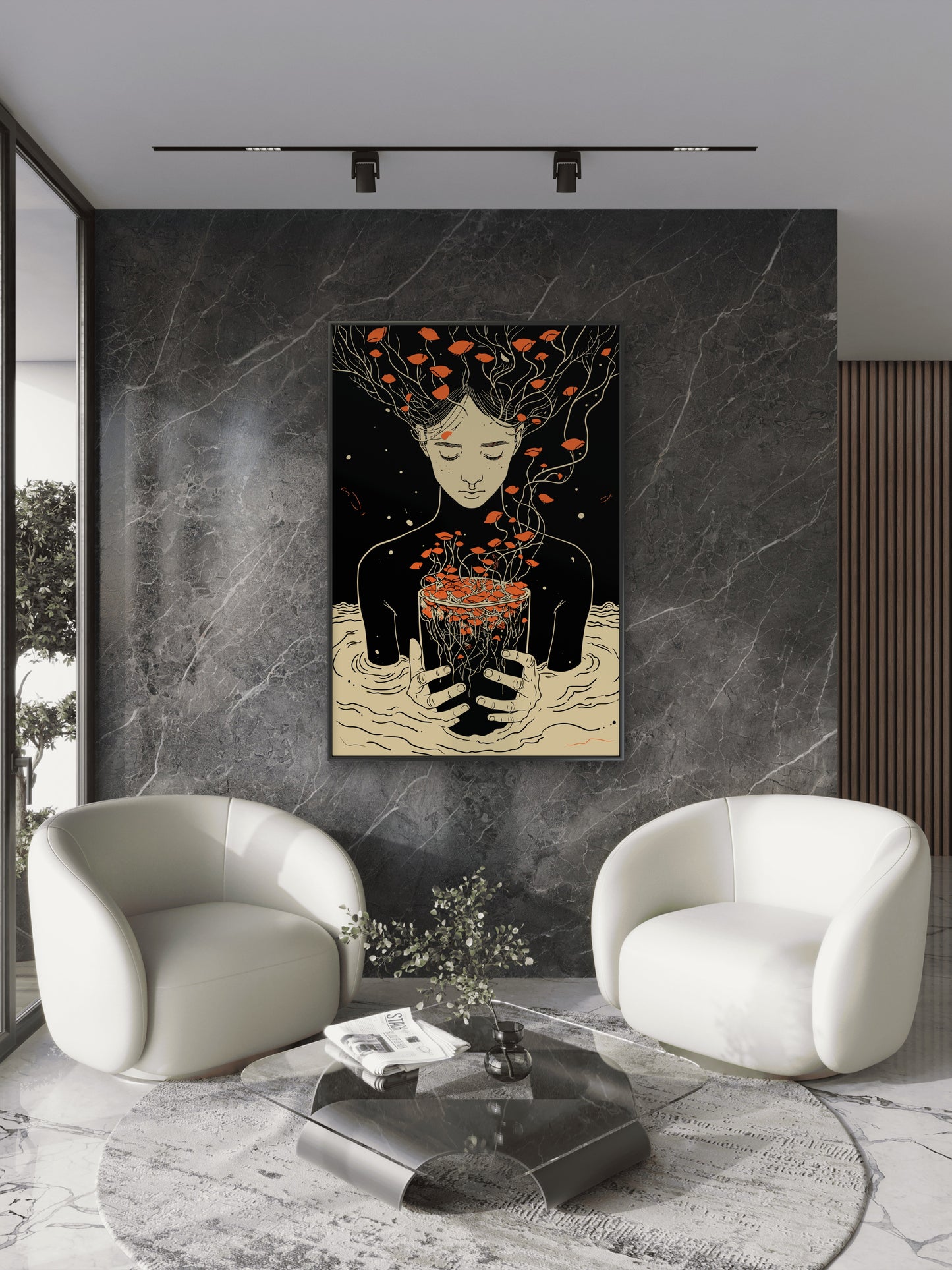 Mind exploration graphic design of a woman-Luxurious-Modern Art & Abstract| 3D Textured Wall Art | UV Printed Embossed Canvas Wall Frame for Office,Meditation Space
