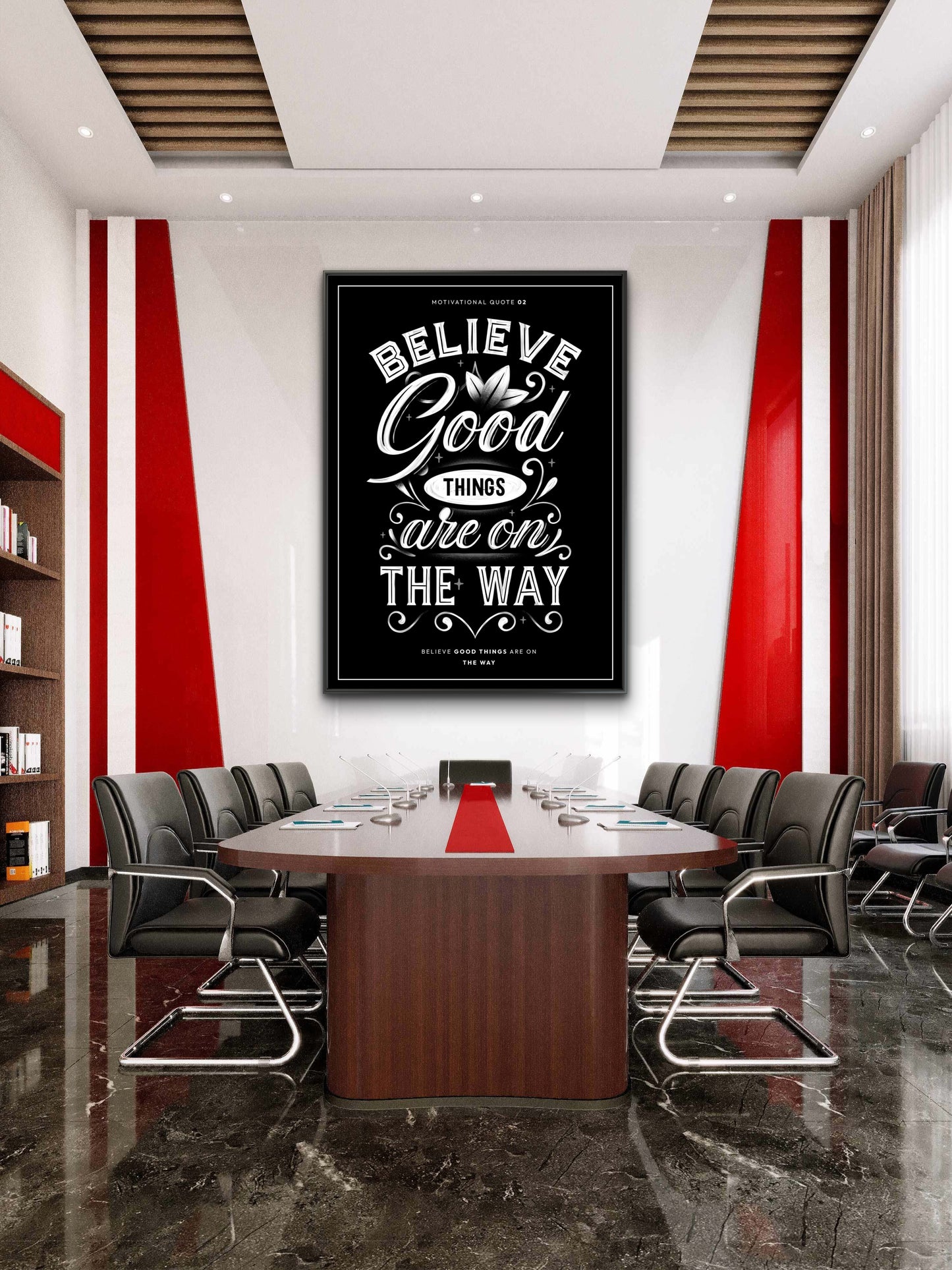 Believe Good Things Are on the way-Luxurious-Motivational & Typography| 3D Textured Wall Art | UV Printed Embossed Canvas Wall Frame for Office,Meditation Space