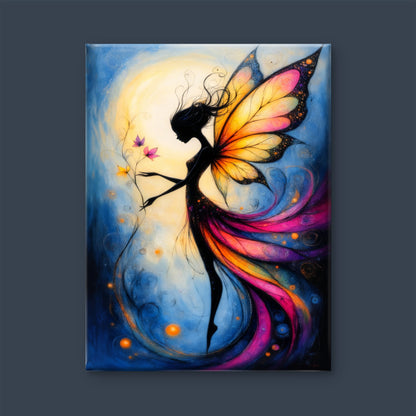 The Fairy of the Golden Bloom-Premium-Kids & Whimsical-3D Textured Wall Art | UV Embossed Canvas Wall Frame for Kids room