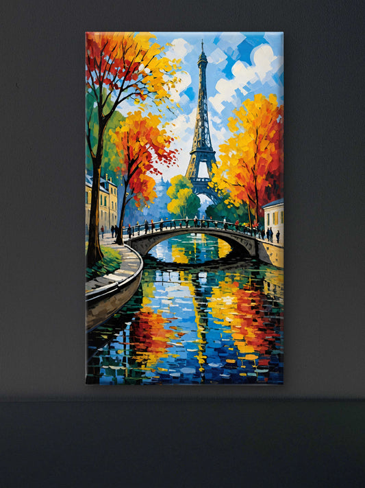 Gilded Paris -Luxurious-Nature & Landscapes 3D Textured Wall Art | UV Printed Embossed Canvas Wall Frame for Home Decor,living Room