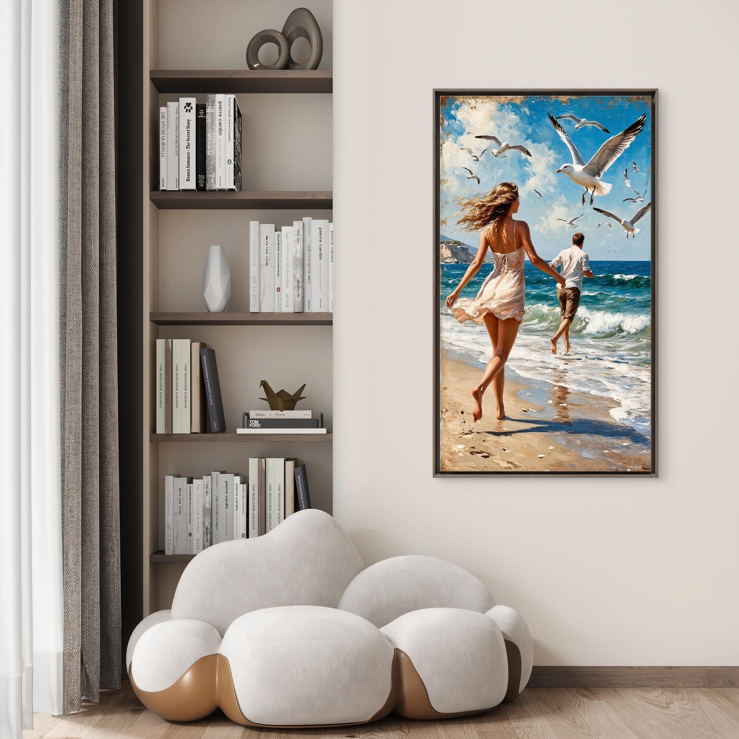 Ocean Melodies-Love & Togetherness -3D Textured Wall Art | UV Embossed Canvas Wall Frame for Home decor (Copy)
