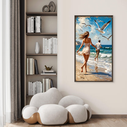 Ocean Melodies-Love & Togetherness -3D Textured Wall Art | UV Embossed Canvas Wall Frame for Home decor (Copy)