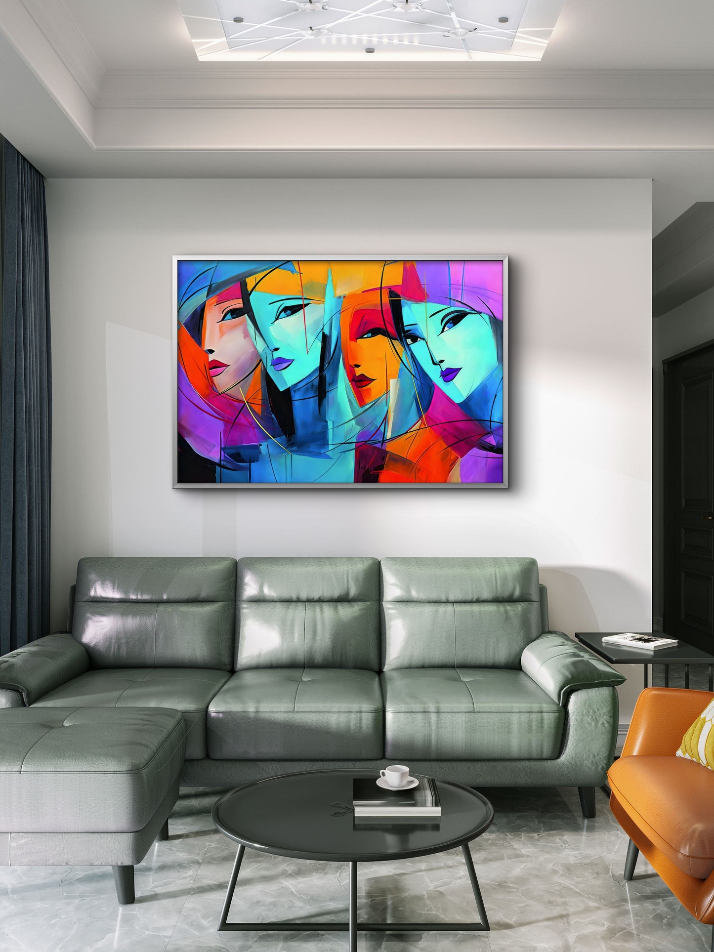 a-vibrant-abstract-Luxurious-Modern Art & Abstract| 3D Textured Wall Art | UV Printed Embossed Canvas Wall Frame for Office,Meditation Space