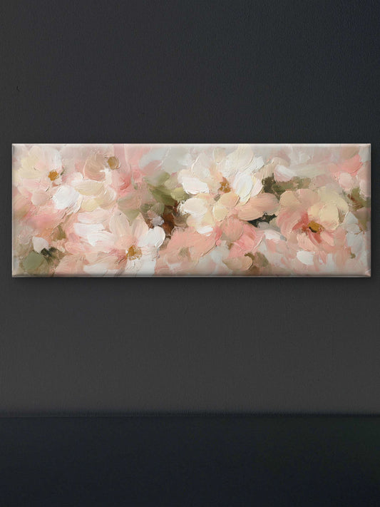 Pink Flower Abstract style premium Floral & Botanical-3D Textured Wall Art | UV Embossed Canvas Wall Frame for home decor and bed room