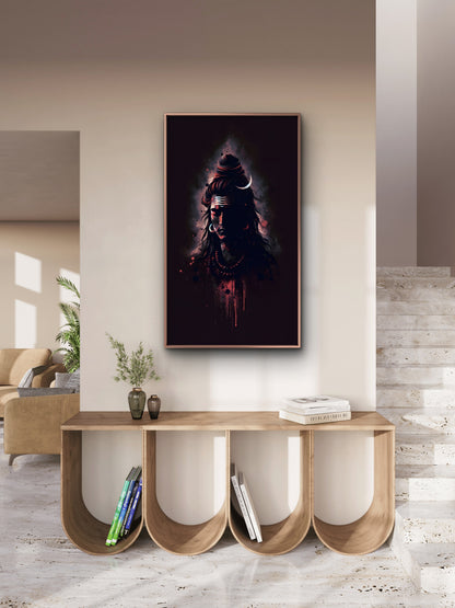 Mahadev Digital art-Luxurious-Spiritual & Mindful 3D Textured Wall Art | UV Printed Embossed Canvas Wall Frame for Prayer room ,Meditation Space
