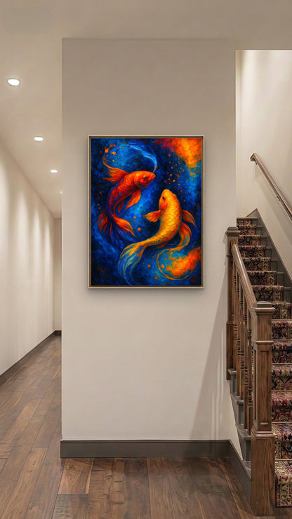 Golden Blessings-Luxurious-Wildlife & Animals 3D Textured Wall Art | UV Printed Embossed Canvas Wall Frame for Home Decor,living Room